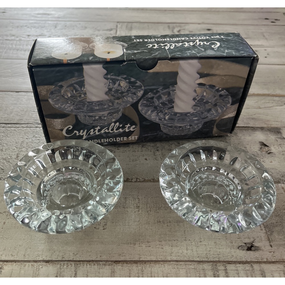 Crystallite Crystal Glass 3-in-1 Candleholder Set - Open Box